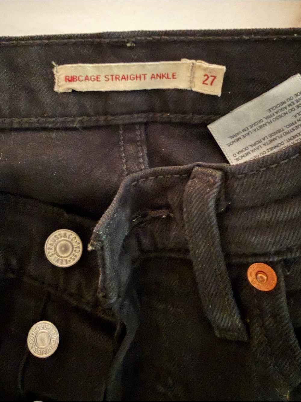 Levi's Ribcage Straight Ankle Black Jeans